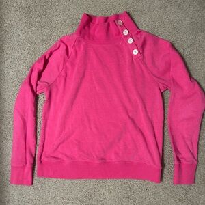 J. Crew Pink Cowl Neck Sweater with Button Accents